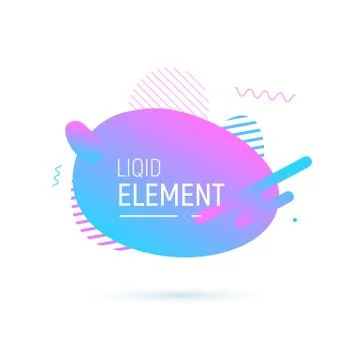 Abstract shape design. Vector liquid fluid elemend. Gradient vector illustration 스톡 일러스트