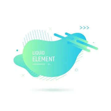 Abstract shape design. Vector liquid fluid element. Gradient vector illustration Stock Illustration