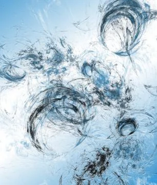 Abstract shape drawing in blue, white and black Stock Illustration