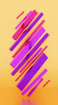 Abstract shape floating in a zero gravity space. 3D illustration. Illustrazione stock