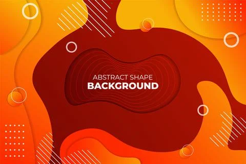 Abstract Shape Fluid Background Gradient Maroon and Orange with Dynamic Liqui Stock Illustration