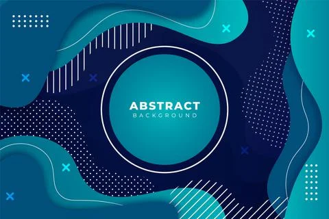 Abstract Shape Fluid Navy and Blue Turquoise Background with Wavy Lines Stock Illustration