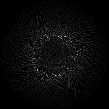 Abstract shape form made from lines and dots illustration Stock Illustration