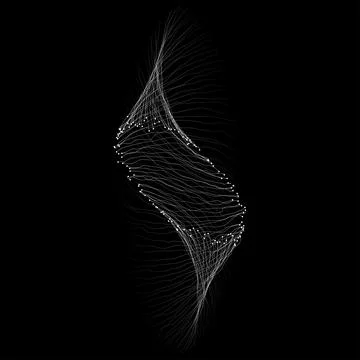 Abstract shape form made from lines and dots illustration Illustrazione stock