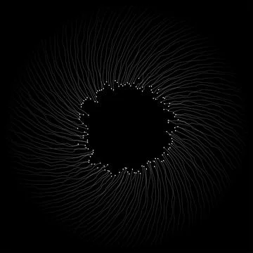 Abstract shape form made from lines and dots illustration Stock Photos