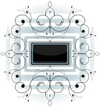 Abstract shape with frame. Stock Illustration