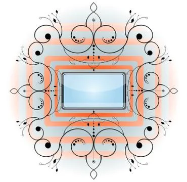 Abstract shape with frame. Illustrazione stock