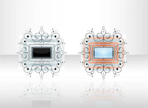 Abstract shape with frame. Stock Illustration