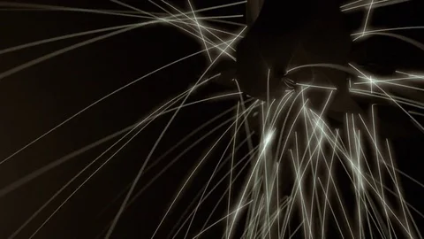 Abstract shape with glowing hair. Stock Footage 74896735