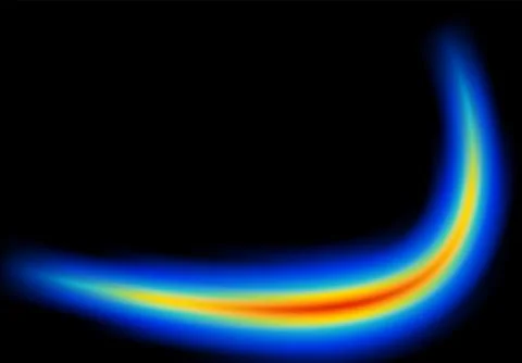 Abstract shape glowing in neon light with heatmap color palette イラスト素材