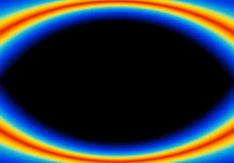 Abstract shape glowing in neon light with heatmap color palette イラスト素材