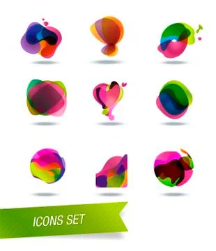Abstract shape icons Stock Illustration