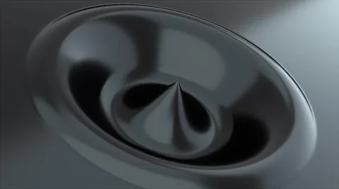Abstract shape with impulse circular black waves, computer generated. 3d Illustrazione stock