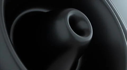 Abstract shape with impulse circular black waves, computer generated. 3d Stock Illustration