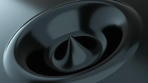 Abstract shape with impulse circular black waves, computer generated. 3d Stock Illustration