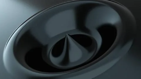 Abstract shape with impulse circular black waves, computer generated. 3d r... Stock Photos