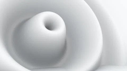 Abstract shape with impulse circular white waves, computer generated. 3d Stock Illustration