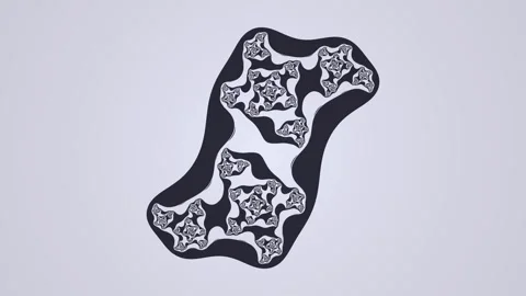 Abstract shape with intricate patterns on a light background Stock Footage 338426097