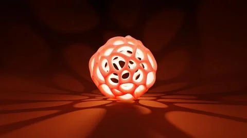 Abstract shape with a light in he center, casting shadows on the velvet-like Иллюстрация