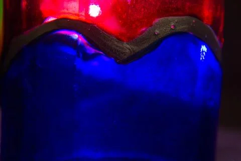 Abstract shape of lights made with stained glass and lights. Stock Photos