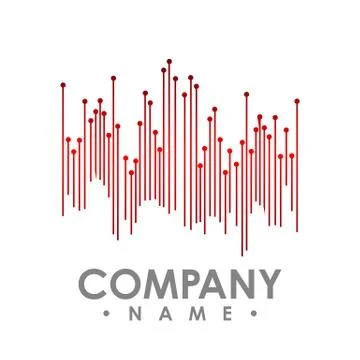 Abstract shape line with dot vector. Abstract vector of irregular red line ve Stock Illustration