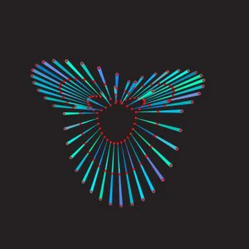 Abstract shape from lines and dots.Vector colorful illustration. Иллюстрация