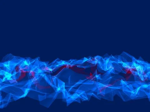 Abstract shape of lines and polygons. Blue background. Digital illustration. 库存插图