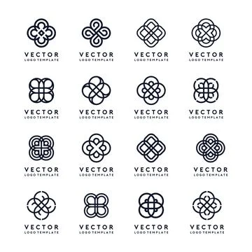 Abstract Shape Logo Template Vector Set Stock Illustration