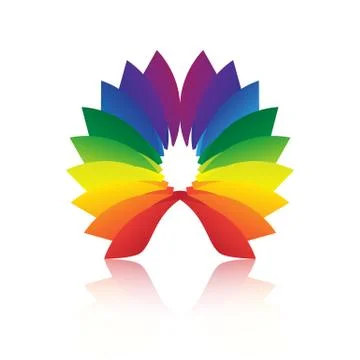 Abstract shape loop colorful icon with reflection Stock Illustration