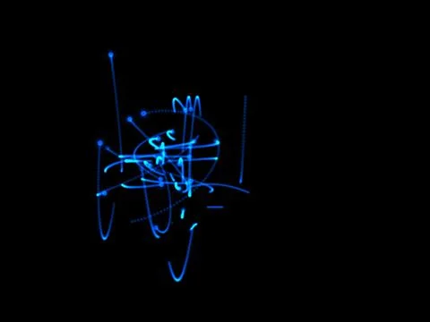 Abstract shape of motion particles. Isolated on black background. 스톡 일러스트