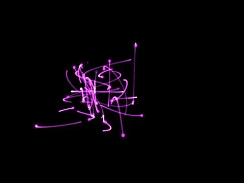 Abstract shape of motion particles. Isolated on black background. イラスト素材