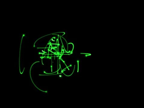 Abstract shape of motion particles. Isolated on black background. Stock Illustration