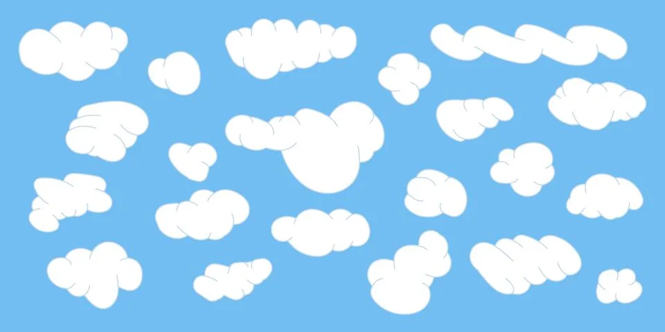 Abstract shape organic cloud figure in kids comic style. White blob element on Stockillustratie