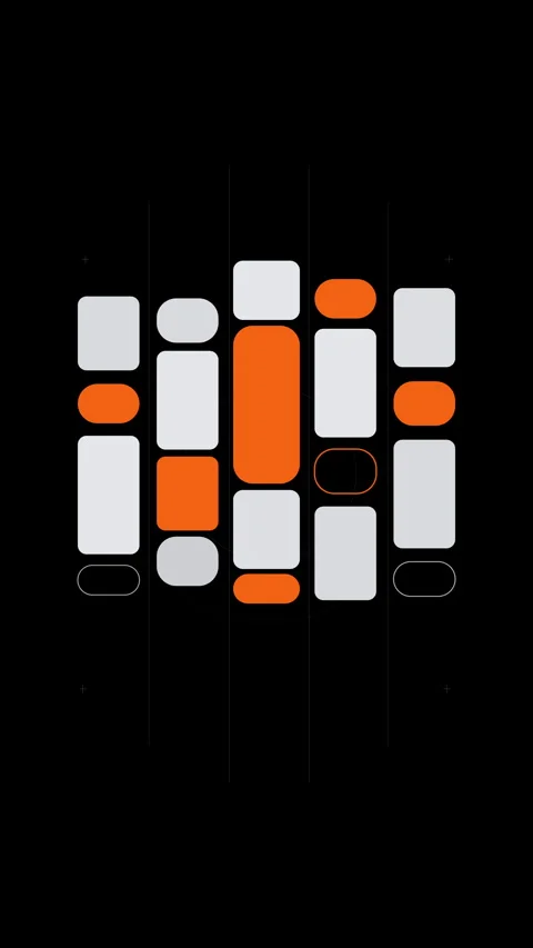 Abstract shape pattern loop animation with black background Stock Footage 346539629