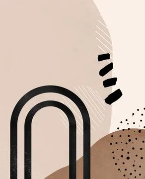 Abstract shape pattern. Modern, Minimalist and terraccota background. Collage Stock Illustration