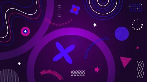 Abstract shape pattern, trendy repeat. Simple modern geometric elements, line Stock Illustration