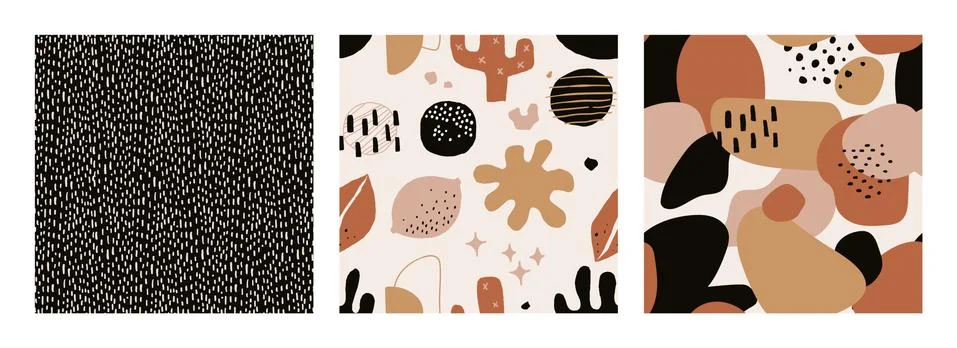 Abstract shape pattern. Trendy seamless doodle background, modern scribble Illustrazione stock