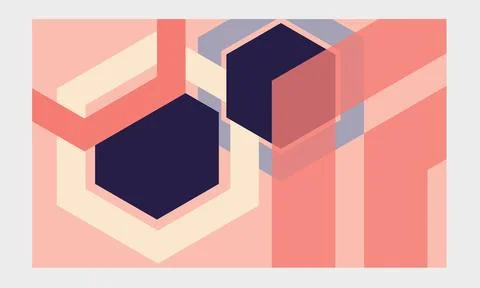 Abstract Shape Poster with Modern Geometric Elements Illustrazione stock