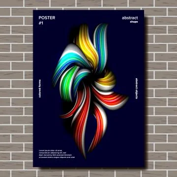 Abstract Shape Poster Vector. Colorful Backdrop. Minimal Shape. Illustration Illustrazione stock