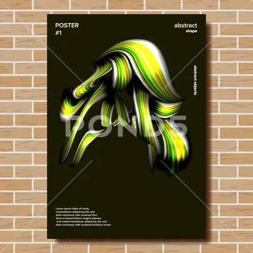 Abstract Shape Poster Vector. Smear, Stripe. Minimal Brigth Background Stock Illustration