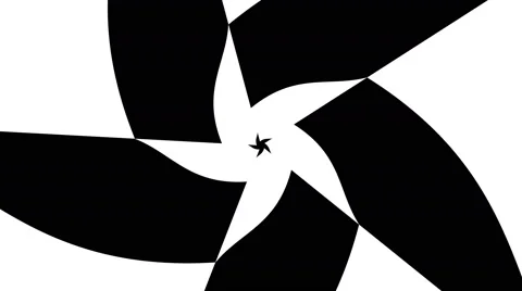 Abstract shape rotated gear curved teeth five -  visual illusion Stock Footage 47776556