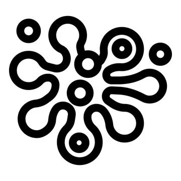 Abstract shape with rounded lines forming a flower like design Illustrazione stock