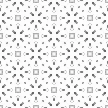 Abstract shape seamless, black line ornament pattern ready to print Stock Illustration