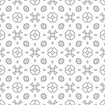 Abstract shape seamless, black line ornament pattern ready to print Stock Illustration