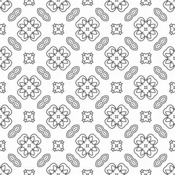 Abstract shape seamless, black line ornament pattern ready to print Stock Illustration