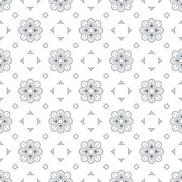 Abstract shape seamless, black line ornament pattern ready to print Stock Illustration