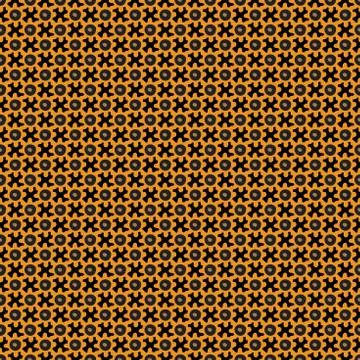 Abstract shape seamless repeating pattern. Orange and black. Stock Illustration