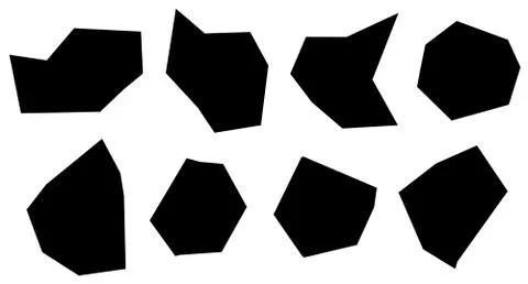 Abstract shape set. Contours of different irregular abstract shapes. Stock Illustration