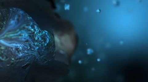 Abstract shape shifting object and particles evolving Video stock 60958048