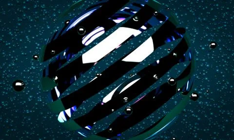 Abstract shape in space 3d illustration Stock Illustration